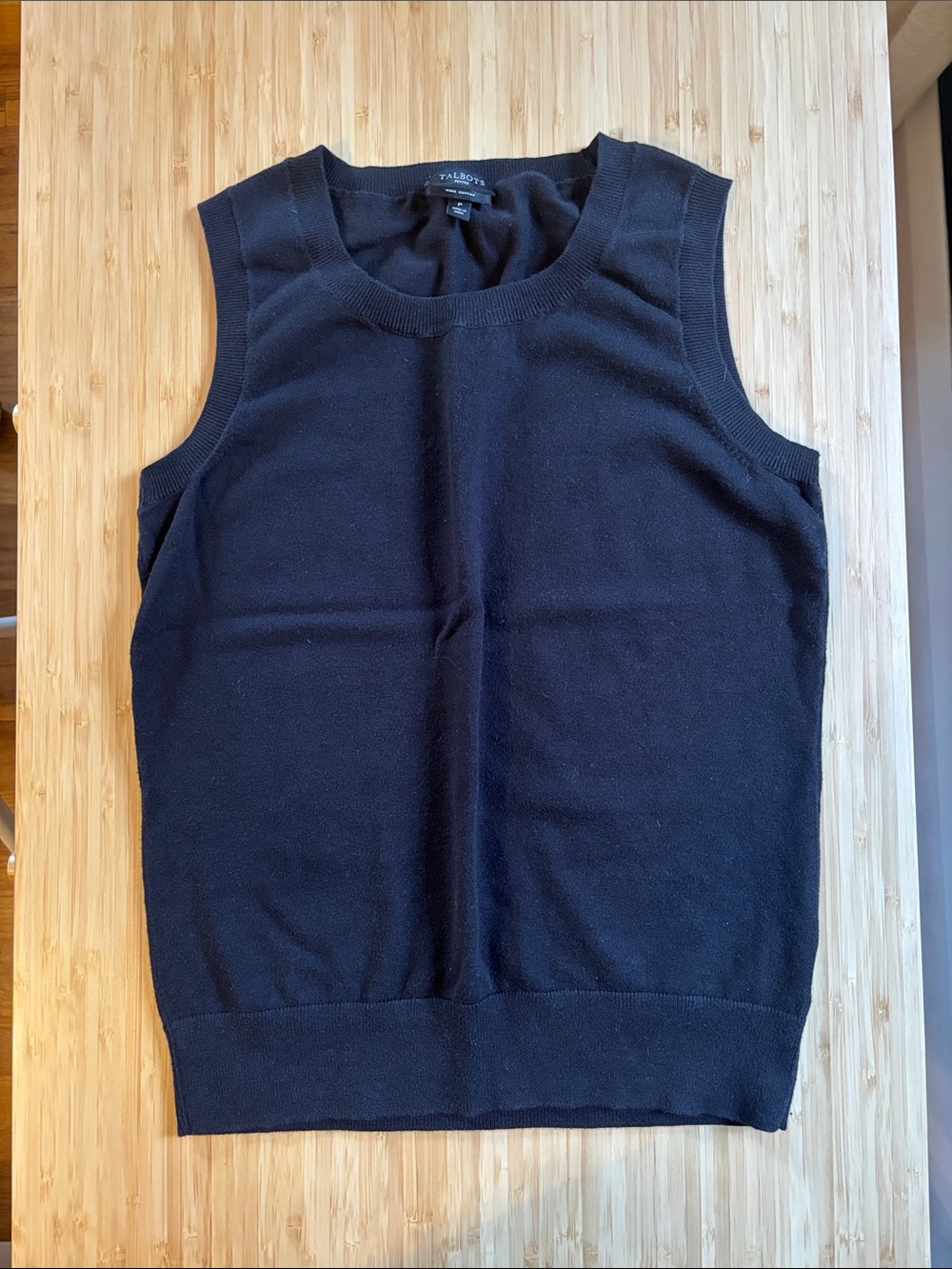 Talbots Black Knit Sweater Tank Top